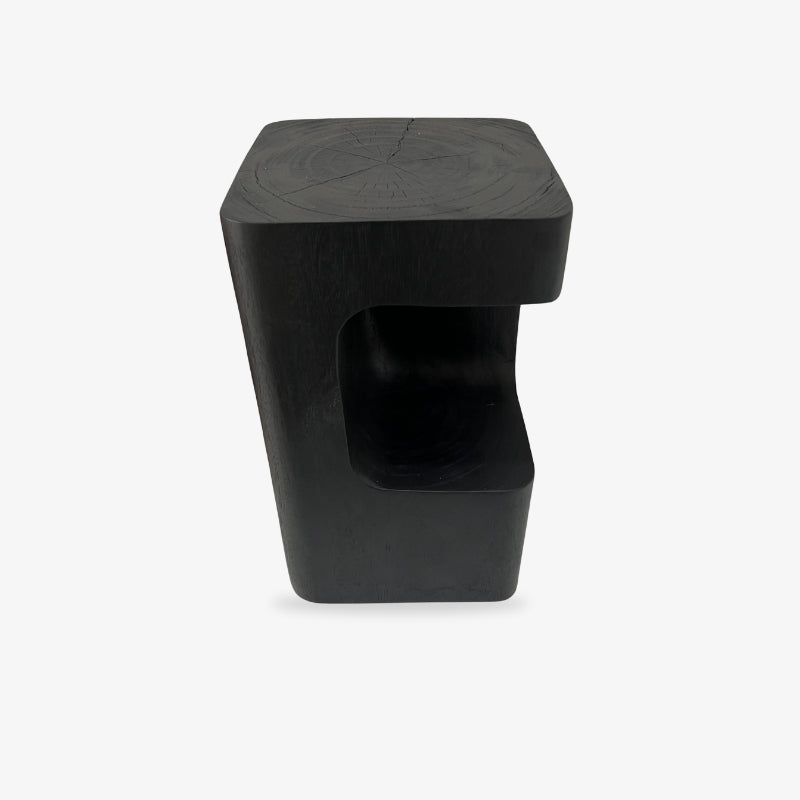 Black Wood Stool