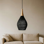 Black Wicker Pendant Light