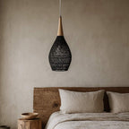 Black Wicker Pendant Light