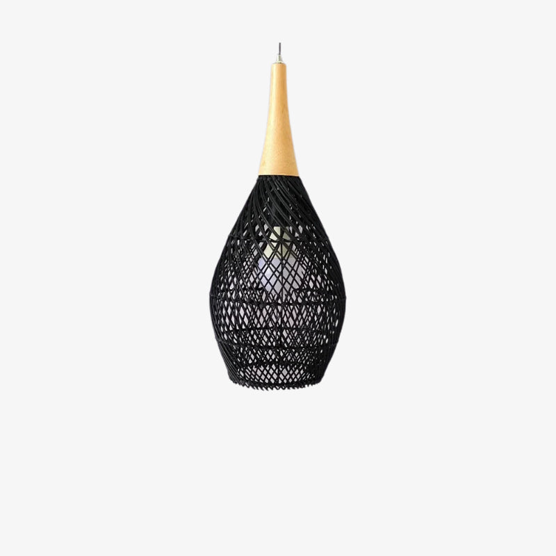 Black Wicker Pendant Light