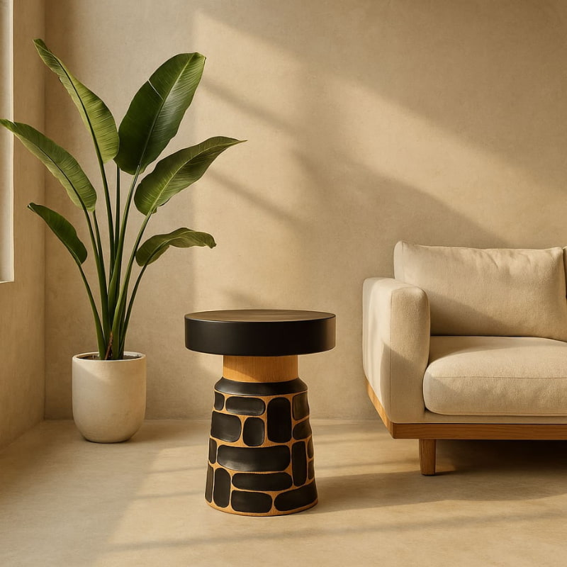 Black Wooden Stool