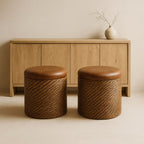 Wabi Sabi Brown Storage Ottoman