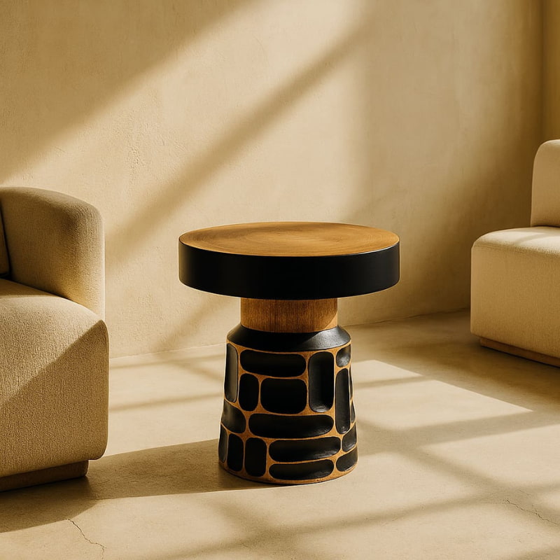 Black Wooden Stool